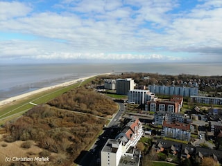 Cuxhaven-Döse mit Kugelbake im Hintergrund