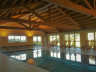 our community pool with saunas