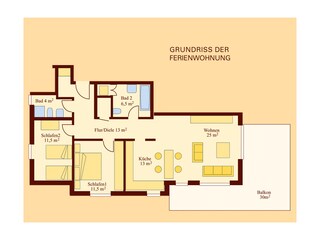 Apartamento de vacaciones Sassnitz Plano de planta 22