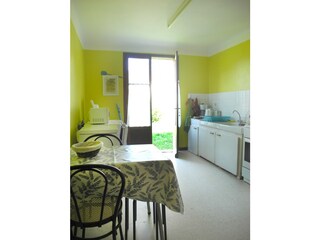 Kitchen with a view of the terrace door