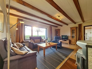 Wohnzimmer mit Wiesenblick