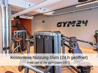 Kostenlose Nutzung Gym24 (24 h geöffnet)