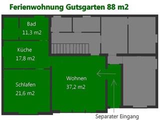 Grundriß Ferienwohnung Gutsgarten