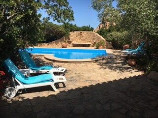 Pool - Blick vom Haus