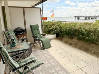 Terrasse mit Blick auf die Mittelbrücke