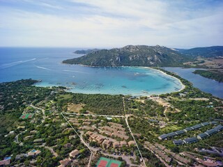 Aerial view of the residence and Santa Giulia Bay