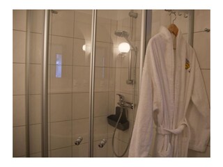 Dusche im Badezimmer der Fewo für 2 Personen auf Fehmarn