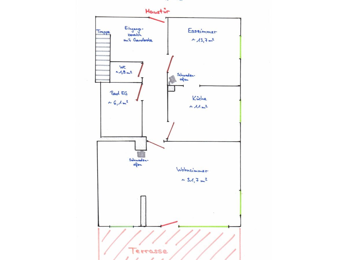 "Das Fischerhaus" Grundriss vom EG