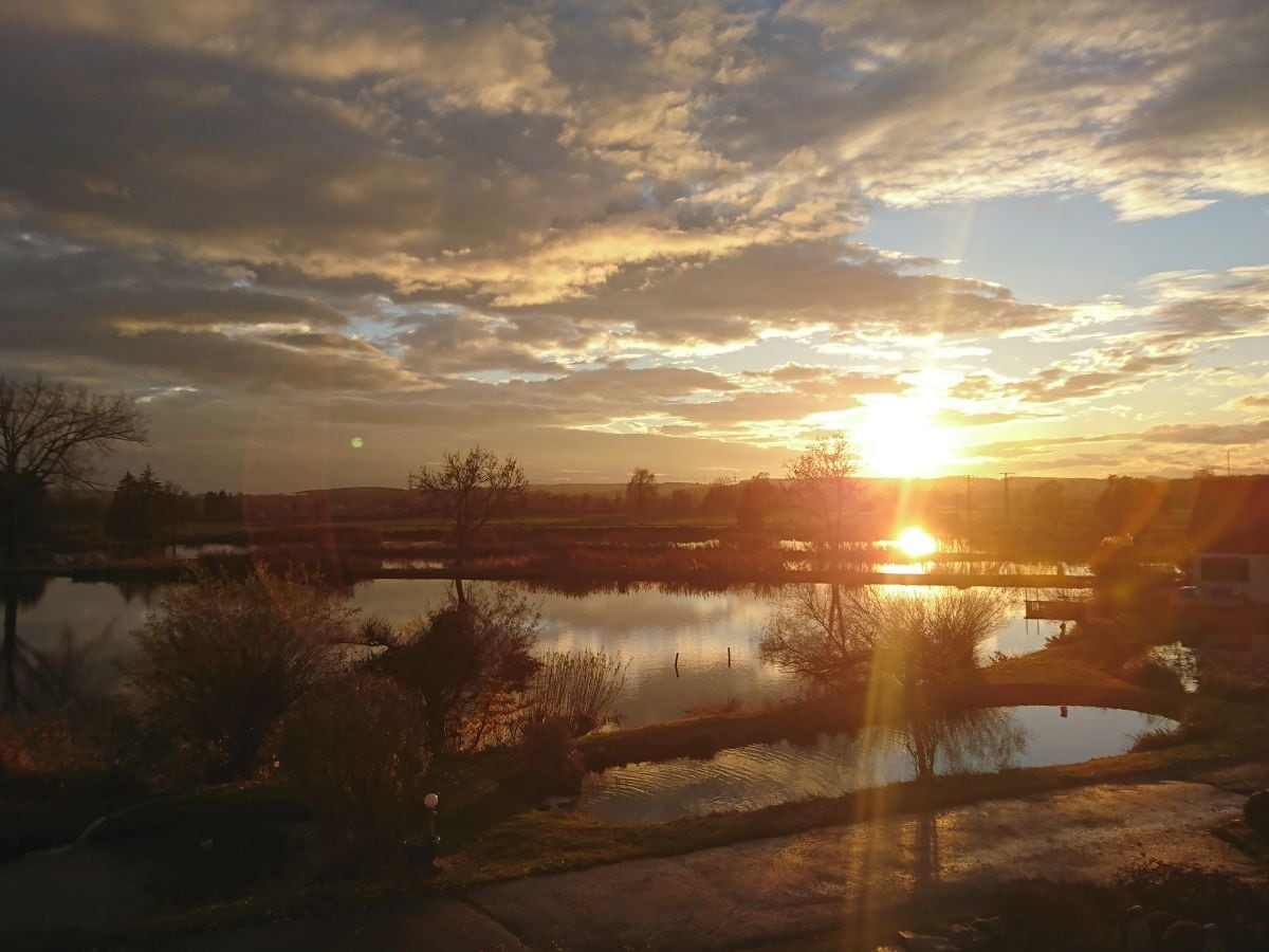 Sonnuntergang an den Fischteichen