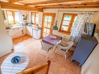 living room and kitchen