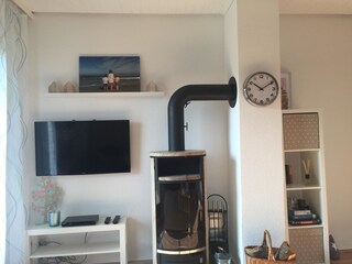 Wohnzimmer mit Kaminofen