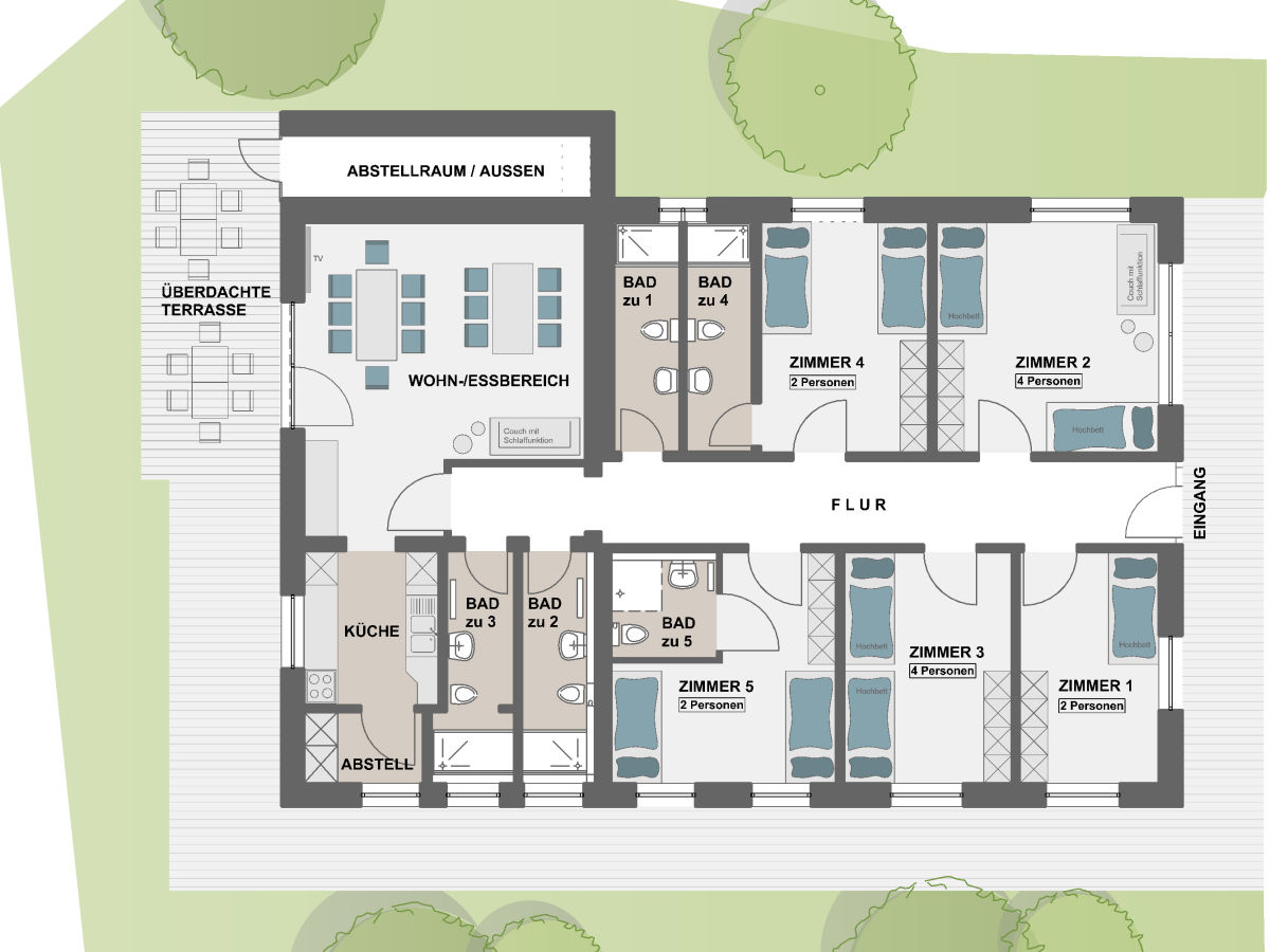 Grundriss des Nebenhauses