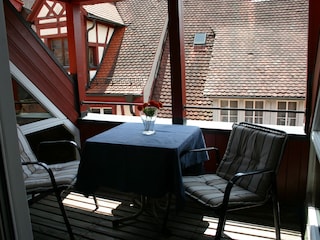 Blick zur Dachterrasse