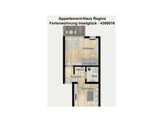 Appartamento per vacanze Borkum Pianta del piano 15