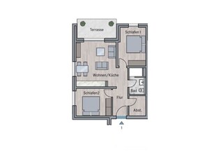 Grundriss Villa Sofie Ferienwohnung Strandläufer