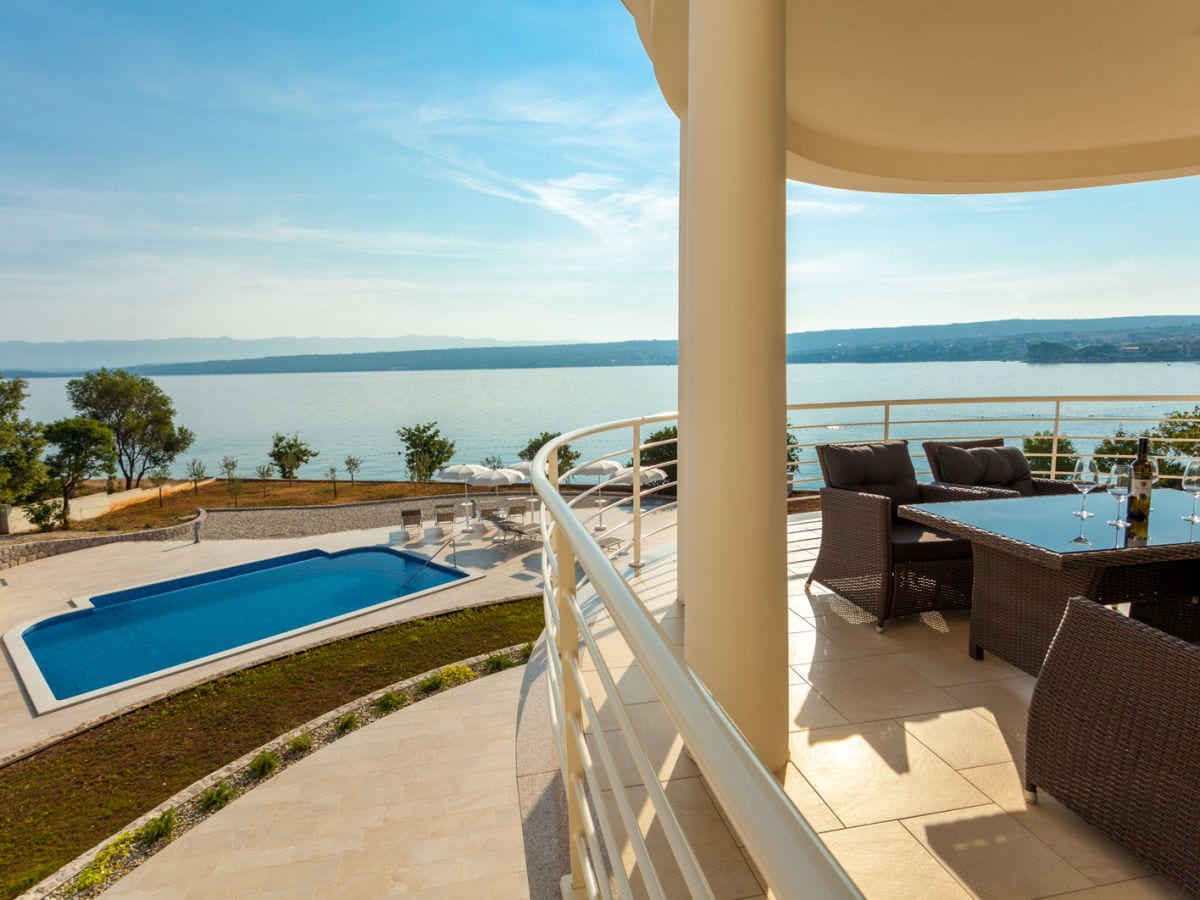 Balcony with pool view