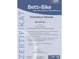Zertifikat Bett & Bike