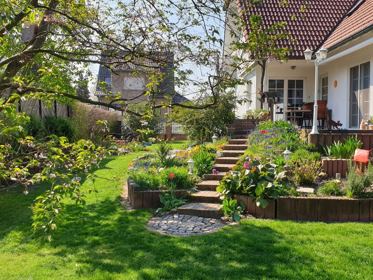 Blick vom Garten Richtung Straße