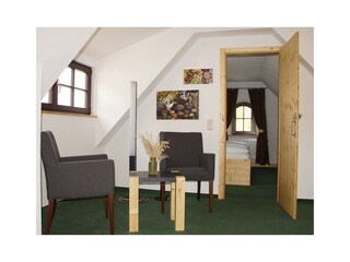 Blick ins Schlafzimmer