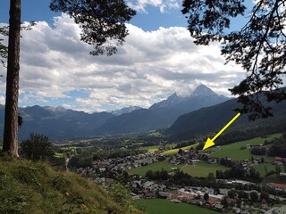 Blick von der Kastensteinerwandalm auf unser Haus.