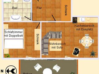 Appartement de vacances Prerow Plan d'étage 34