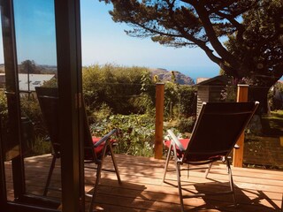 relaxing on the balcony