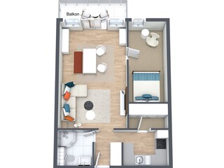 Appartement Burgtiefe Grondplan 41