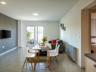 Living room and dining area