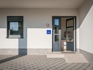 Apartment building entrance door