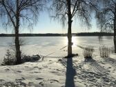 Fantastic view of the lake in winter