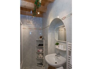 Bath with shower and toilet