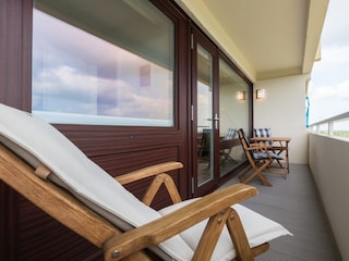 möblierter Balkon - St Peter Ording Bad, Haus Atlantic, Wohnung 133 "Nordmeer"