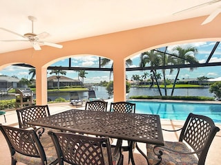 Covered terrace area of the villa