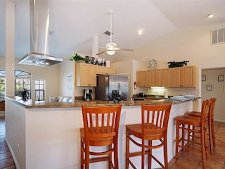 open kitchen of the villa in Cape Coral, Florida