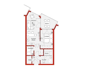 Ferienwohnung Cuxhaven Zentrum & Grimmershörn Grundriss 22
