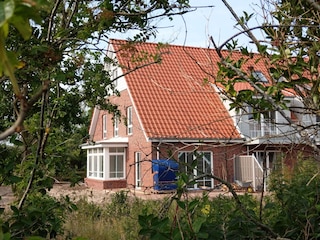 Alte Bäume am Rasenrand bieten Sonnenschutz nach Süden