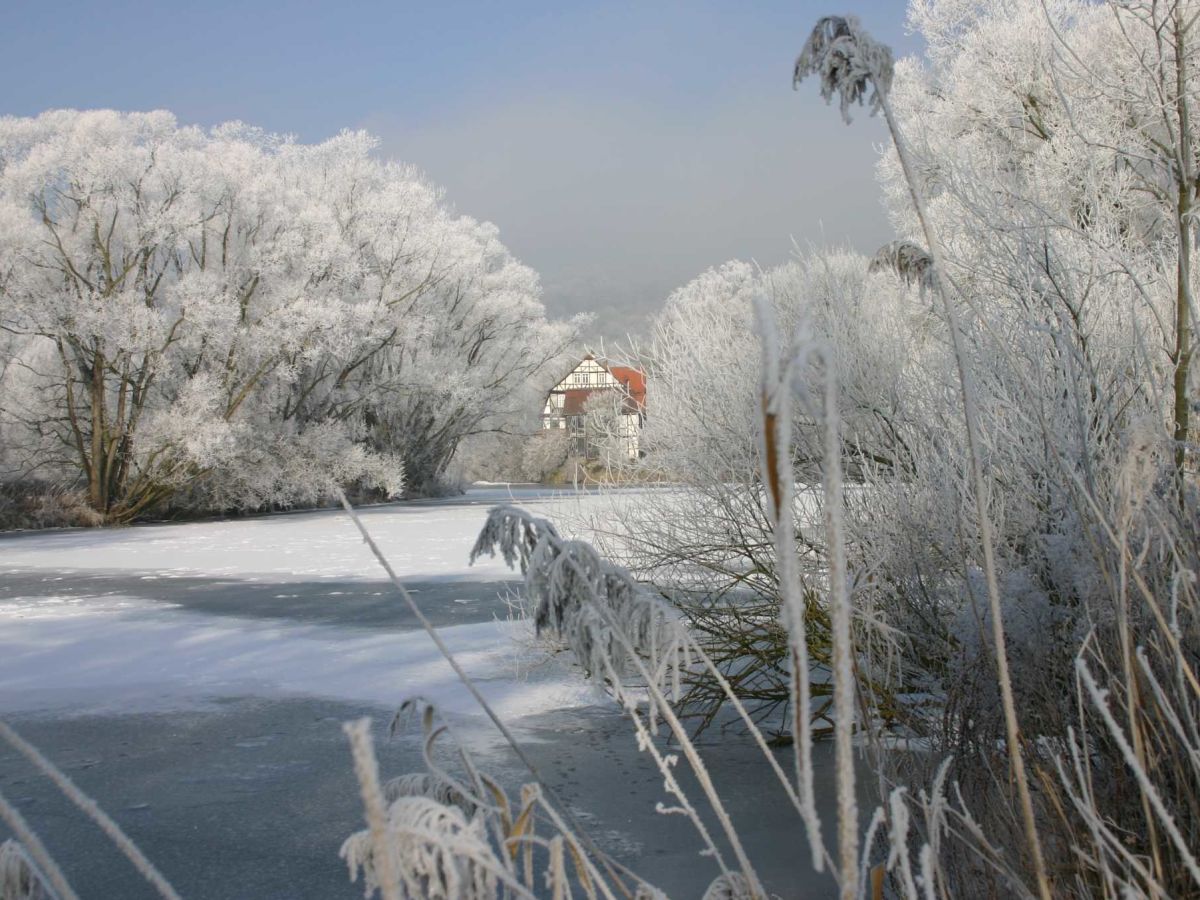 In winter with frozen Fulda