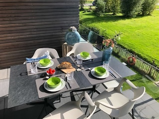 Loggia,  ausgestattet  mit Gasstrahler