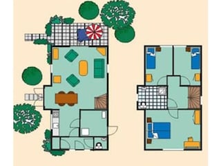 Bauplan: Erdgeschoss und 1. Stock