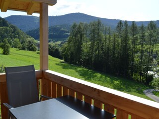 Blick vom Balkon des Gartenhäuschens