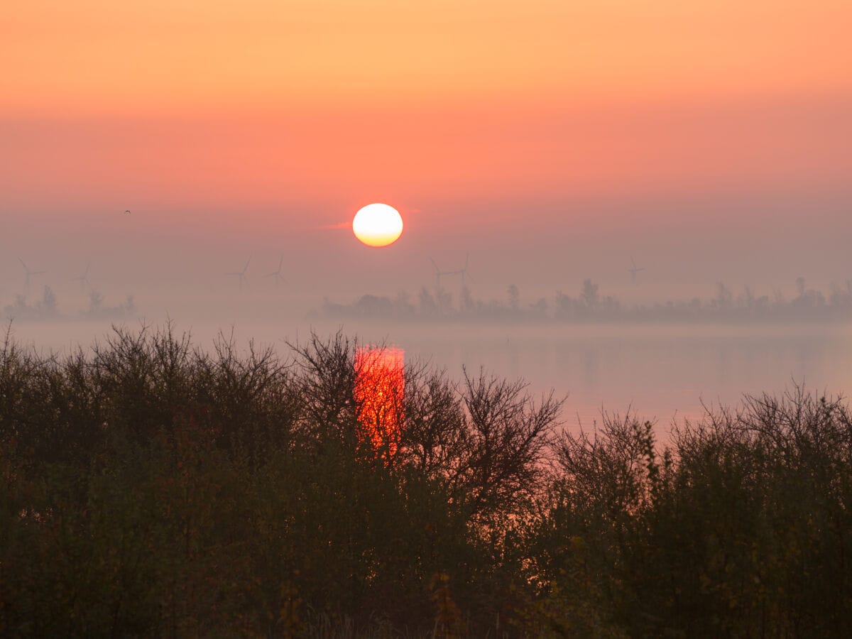 Ferienhaus Nautilus Blick vom Balkon zum Sonnenaufgang