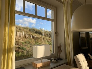 Blick in die Düne aus dem Wohnzimmer