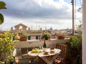 balcony with view on the rooftops of Rome