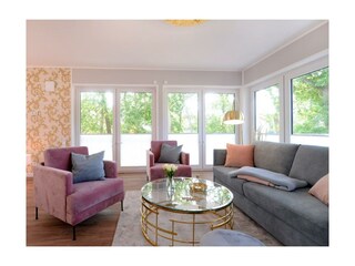 Strandvilla Gezeiten App. Goldrichtig-gemütliche Sofalandschaft