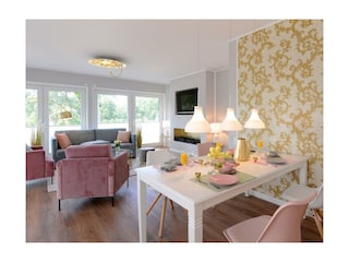 Strandvilla Gezeiten App. Goldrichtig-Wohn-/Essbereich