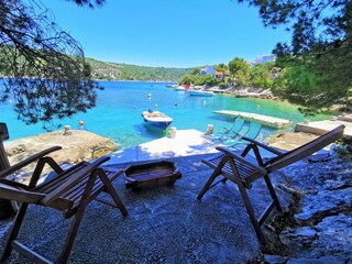 Villa Luna beach and the boat for rent