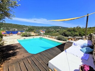 Villa Luna view from the pool to the bay