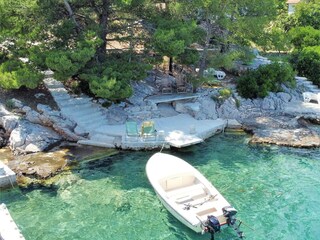 Strand der Villa Luna und das Boot zu vermieten