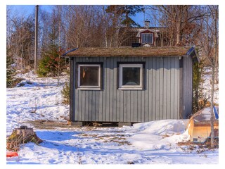 Sauna direkt am See Vrigstadsan - zumietbar -