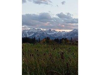 Blick von der Ferienwohnung direkt in die Berge